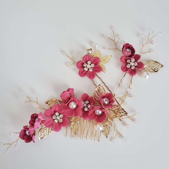 3pcs flower girl Bridal headpiece Comb Pin wedding main image 7